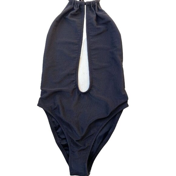 Nasty Gal Black Bohemian Rhapsody Ribbed Swimsuit Size XS NWOT - Picture 3 of 16